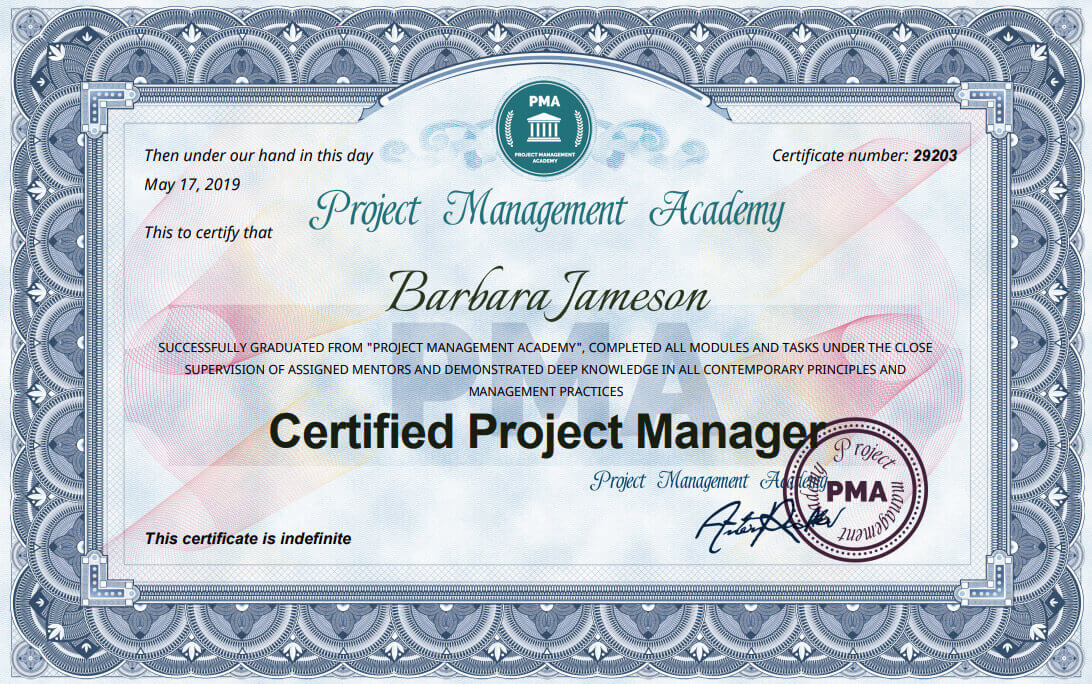 Certified Project Manager Certified Project Manager
