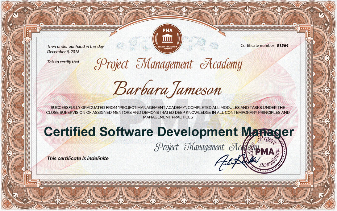 Certified Software Development Manager Certified Software Development Manager